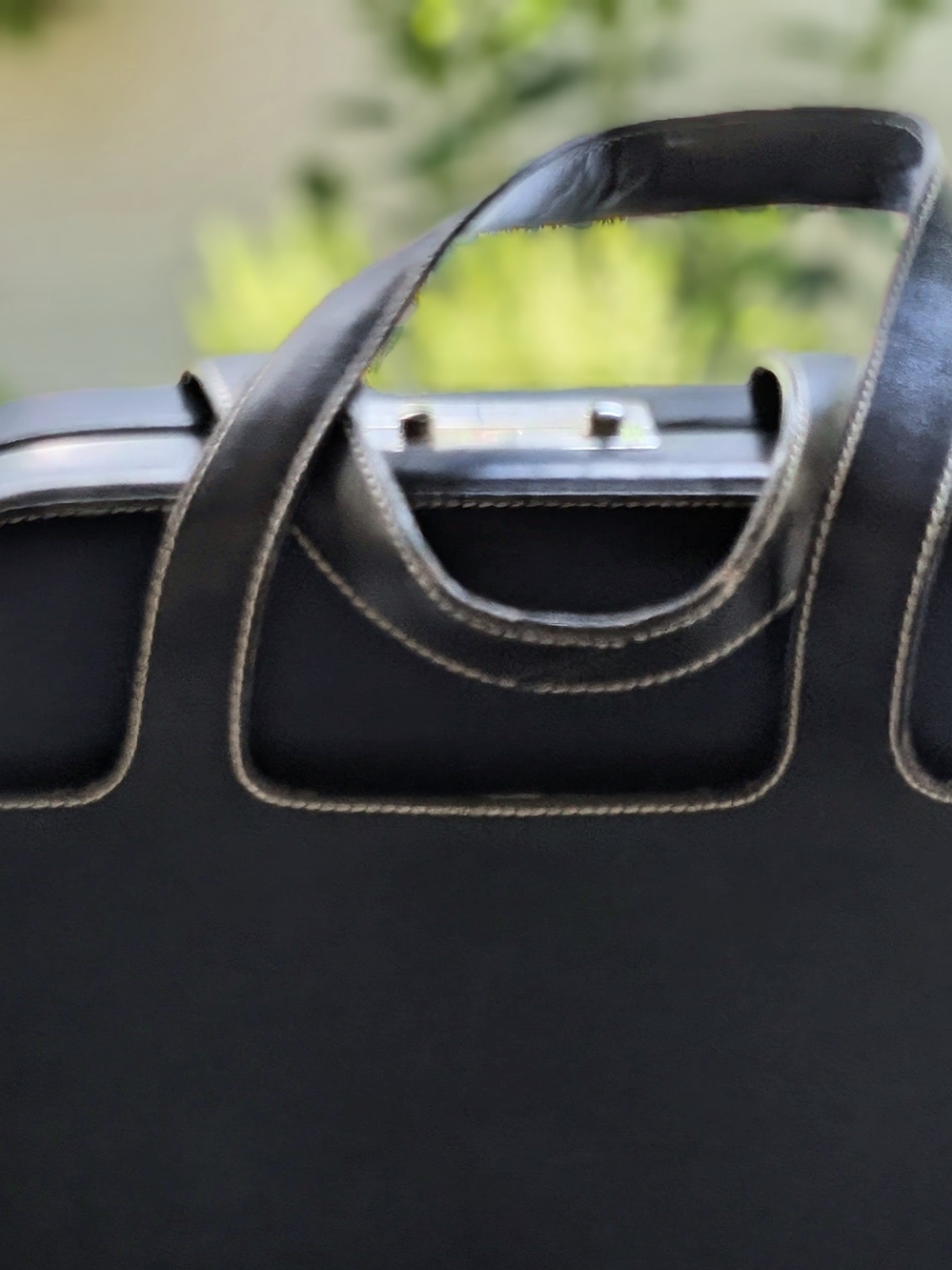 Ralph Lauren Black Label Black Leather Satchel with Top Handles